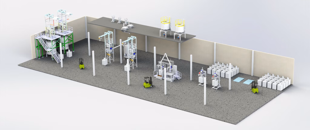 3D model kompletního řešení pro bateriový průmysl