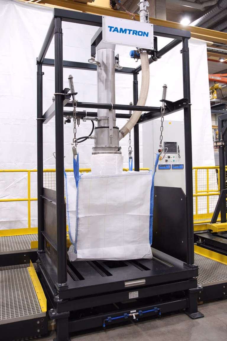 Big bag station with weighing