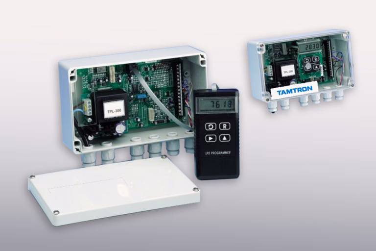 Tamtron weighing transmitter with open housing showing internal components