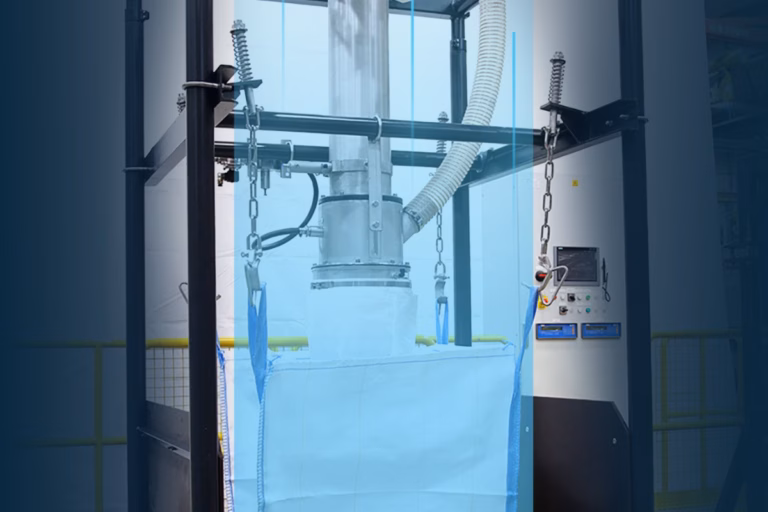 Big bag filling station for industrial bulk material handling