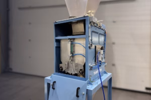 Totalising hopper scale with an open panel showing internal components